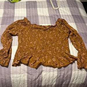 Orang floral tube top